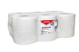 RĘCZNIKI W ROLI MAKULATUROWE OFFICE PRODUCTS MAXI, 2-WARSTWOWE, 120M, 6SZT., BIAŁE