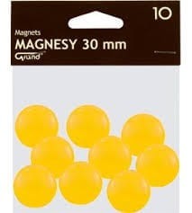 Magnesy średnica 30 mm żółte 10 szt.