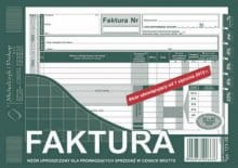Faktura VAT brutto, 2/3A5, (oryginał + 1 kopia)