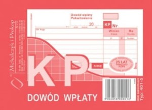 KP Dowód wpłaty, A6, wielokopia