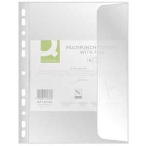 KOSZULKI Z KLAPKĄ Q-CONNECT, PP, B4, GROSZKOWE, 100MIKR., 10SZT.