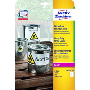 Etykiety Heavy Duty Avery Zweckform, żółte, 99,1 x 139mm, 20 ark.